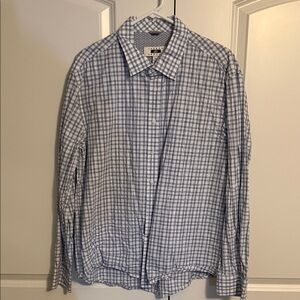 Joseph Abboud Light Blue and White Checkered Shirt
